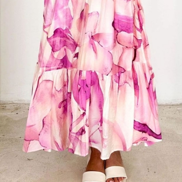 Pink Floral Maxi Dress - Picture 9 of 11